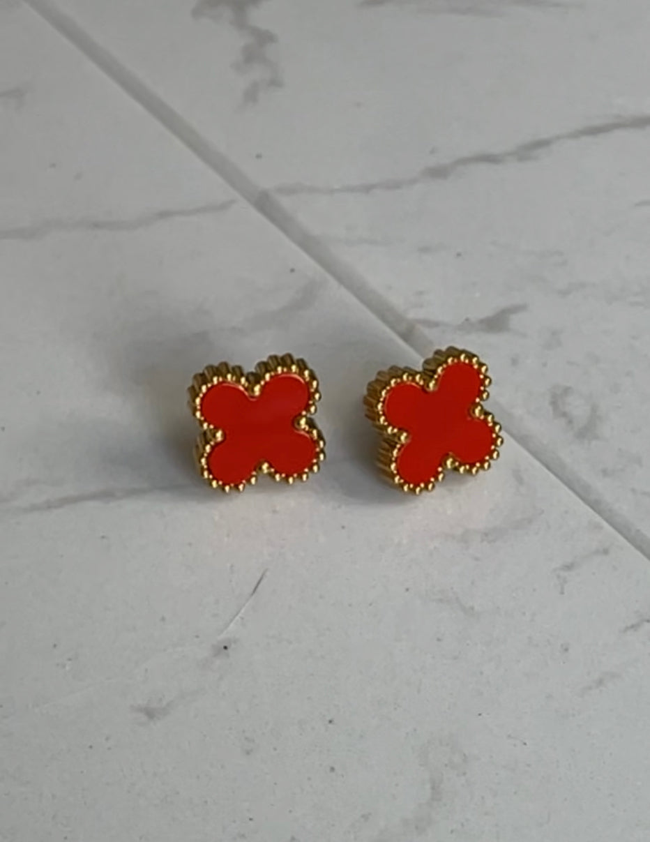 Red clover earring